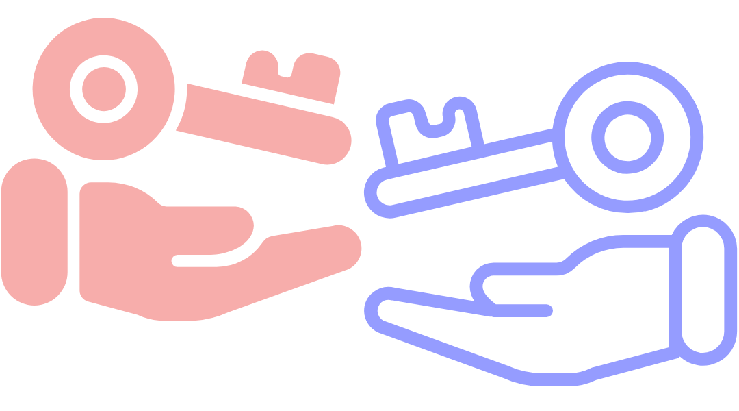 Line drawing of two sets of house keys